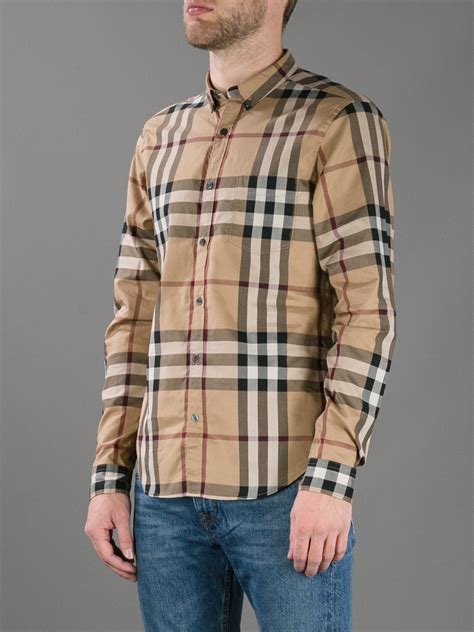 burberry brit check cuff sleeve cotton blend shirt|Check Cotton Shirt in Archive beige .